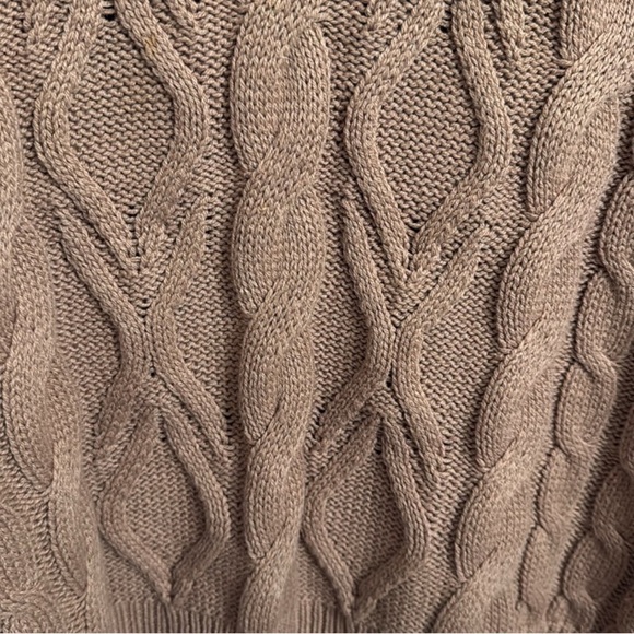 ST JOHN’S Bay Size XLP Cable Knit V-Neck Sweater in Brown - Picture 5 of 5
